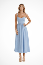 Aurevia | Women Ascot Style A Line Wedding Guest Midi Dress