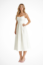 Aurevia | Women Ascot Style A Line Wedding Guest Midi Dress