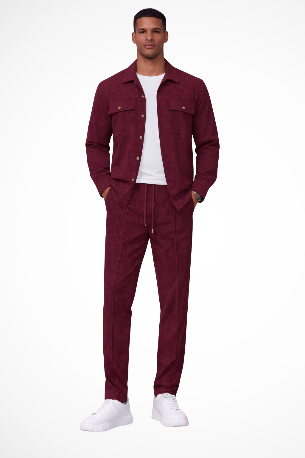 Tanner | Men Long Sleeve Chest Pocket Overshirt and Straight Leg Trousers Set