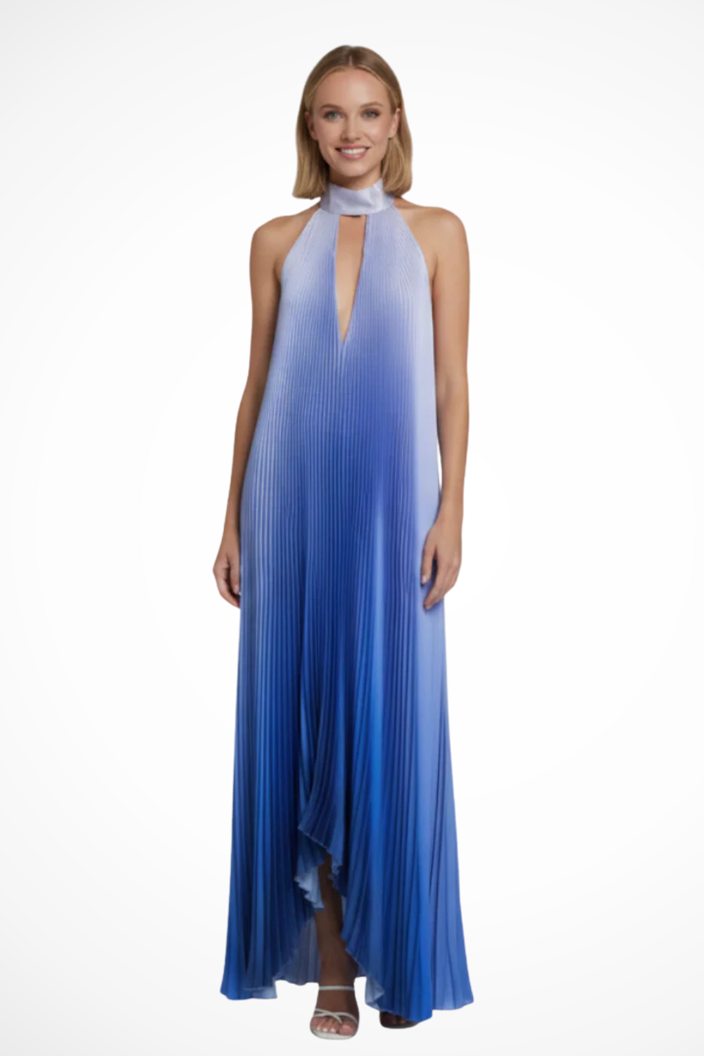 Cordelia | Women Printed Pleated Halter Neck Wedding Guest Maxi Dress