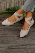 Emmeline | Women Pointed Toe Ankle Strap Ballet Flats