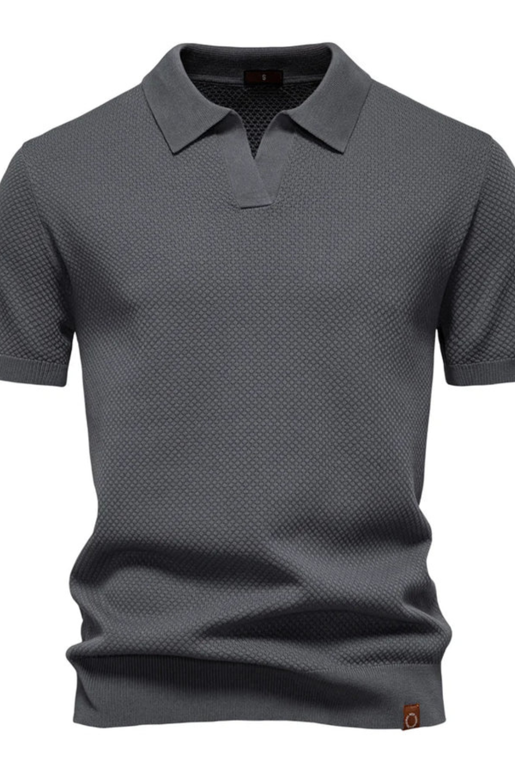 Alden | Men Textured Knit Short Sleeve Polo Shirt