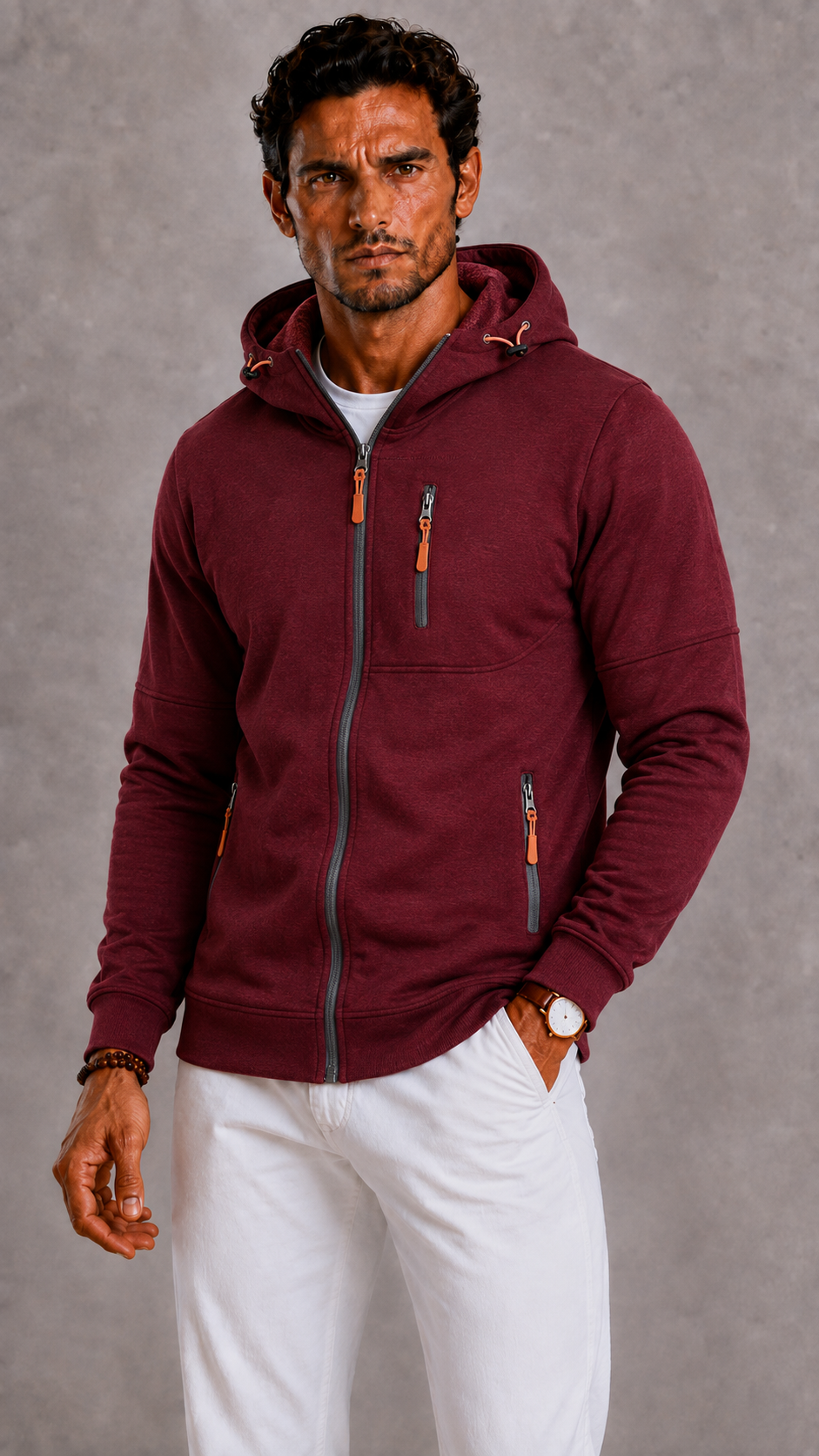 Lunelle | Men's Knitted Hoodie with Full Zipper