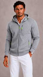Lunelle | Men's Wool Hoodie with Hood and Zipper