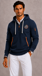 Lunelle | Men's Hoodie with Hood and Leo Print