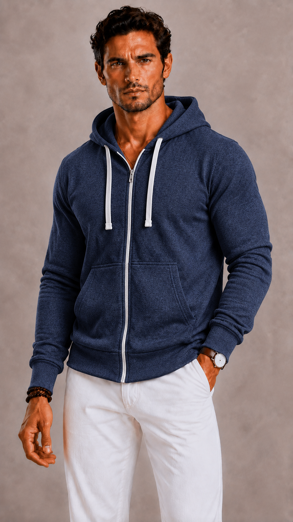 Lunelle | Men's Fleece Hoodie with Windproof Zipper