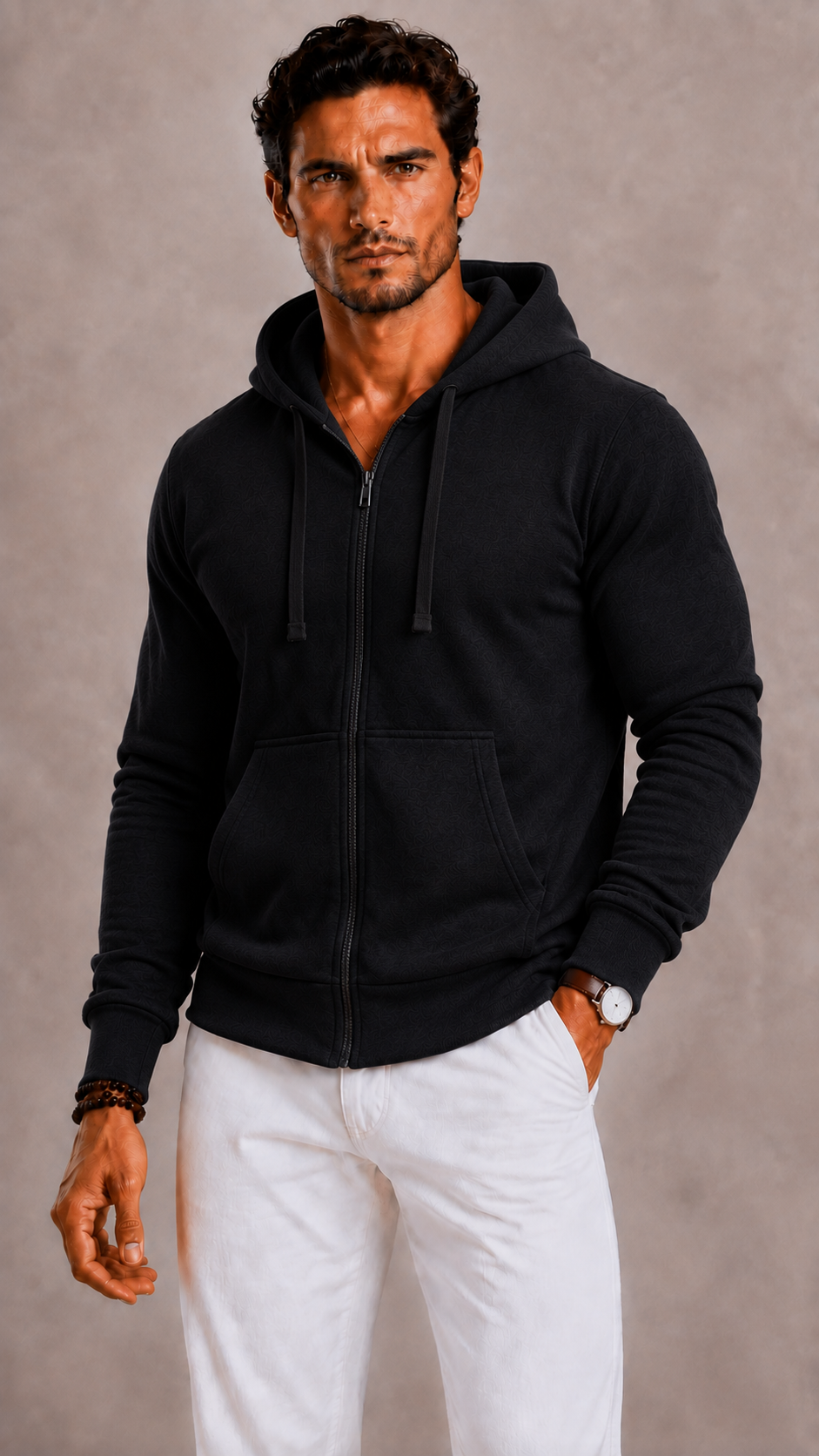 Lunelle | Men's Fleece Hoodie with Windproof Zipper