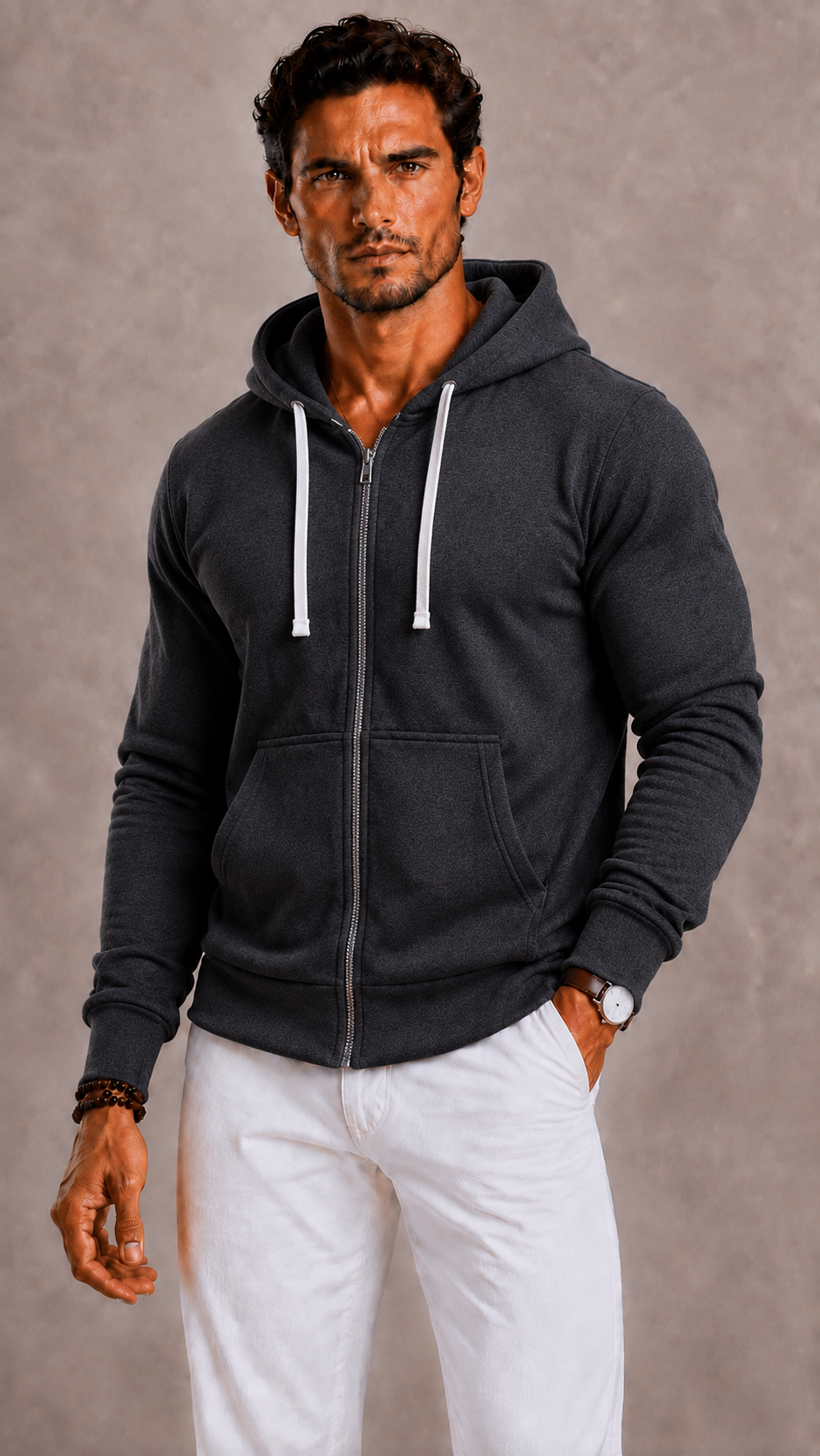 Lunelle | Men's Fleece Hoodie with Windproof Zipper