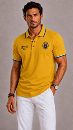 Lunelle | Men's Polo with Embroidered Detail and Classic Collar