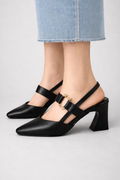 Valeria | Women Square Toe Slingback Heels