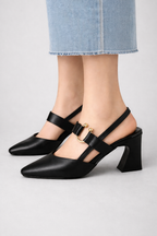 Valeria | Women Square Toe Slingback Heels