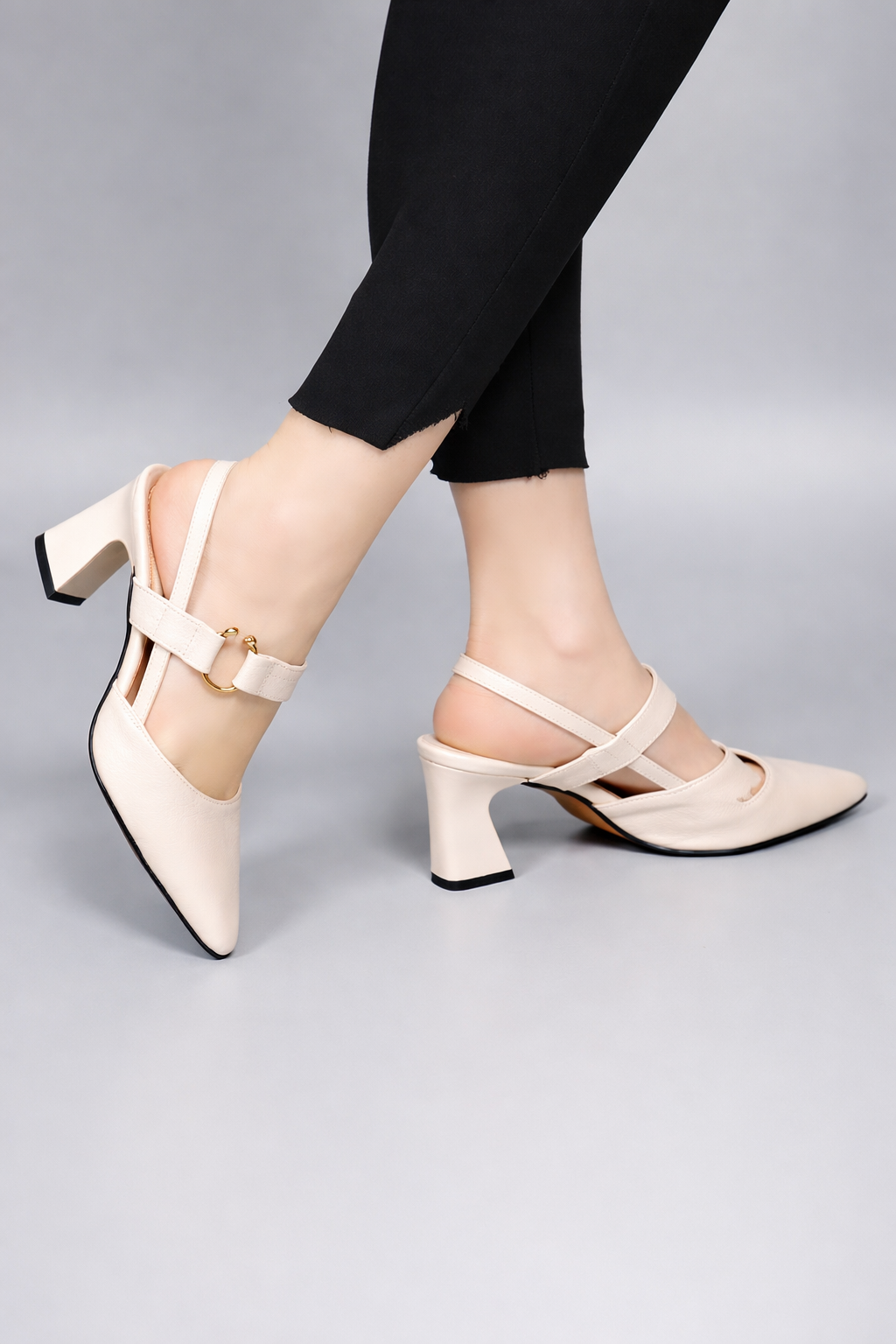 Valeria | Women Square Toe Slingback Heels