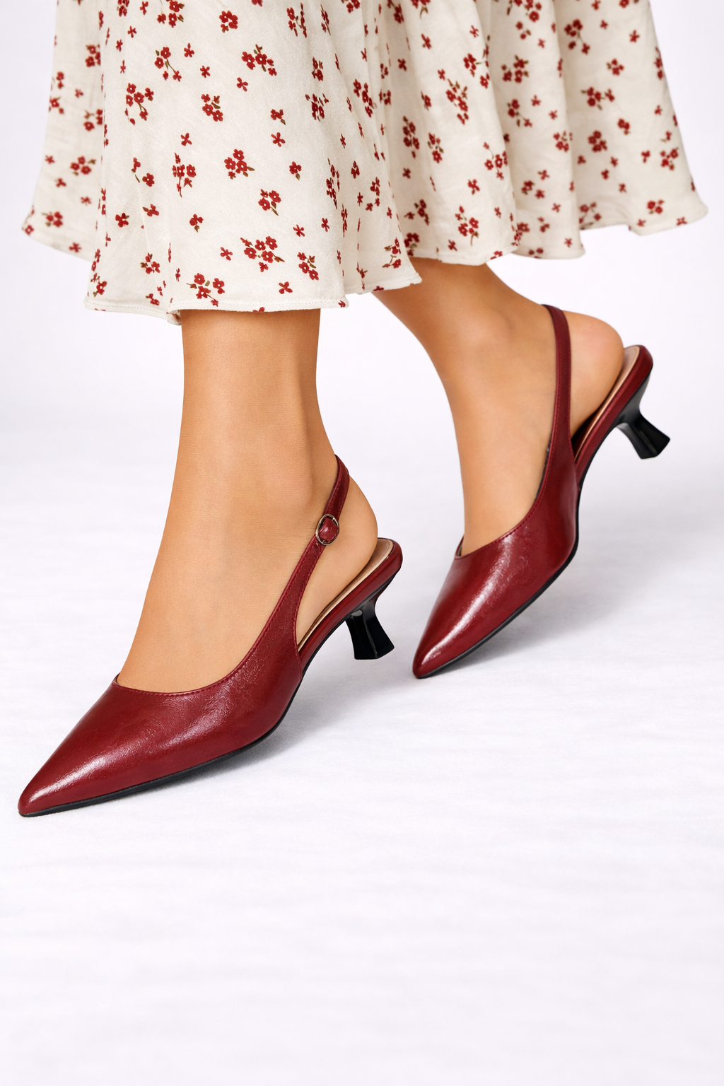 Lucinda | Women Pointed Toe Slingback Kitten Heels