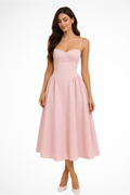 Seren | Women’s Corset Bodice A Line Elegant Midi Wedding Guests Dress