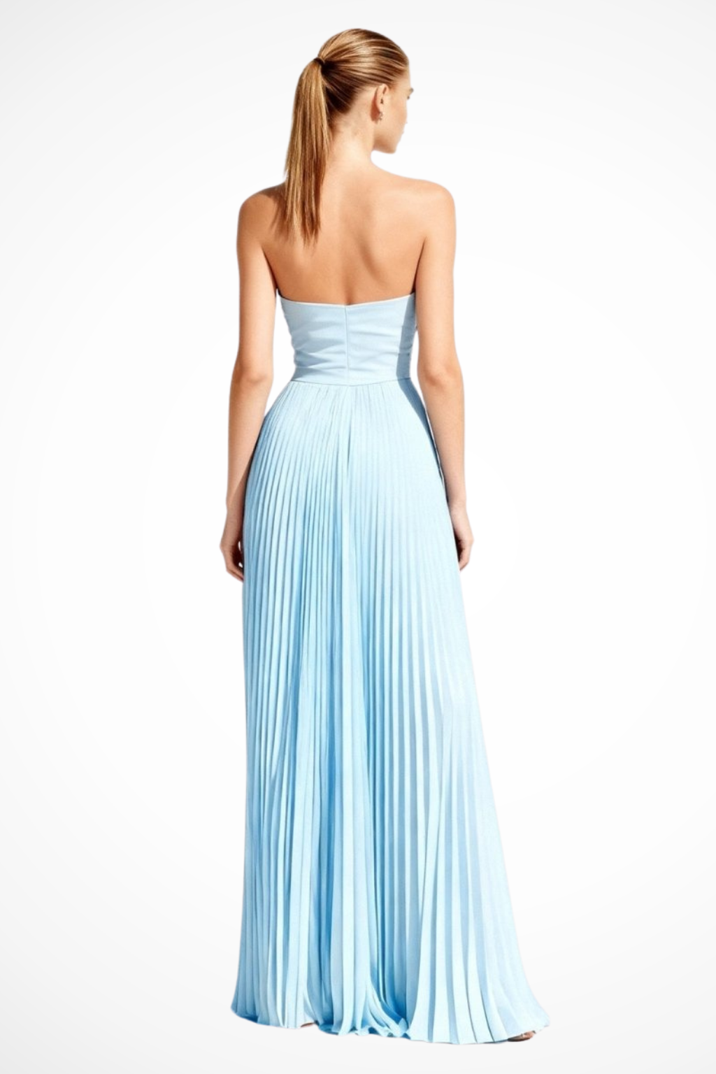 Vivienne | Women Strapless Pleated Wedding Guest Maxi Dress