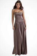 Lorenna | Women Satin Corset Wedding Guest Maxi Dress