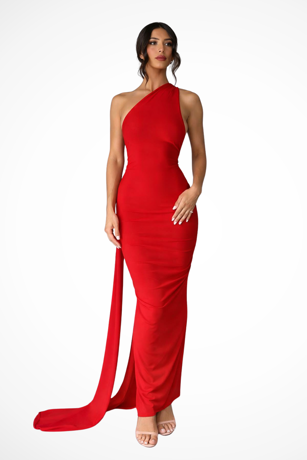 Floriana | Women One Shoulder Backless Ruched Race Day Maxi Dress