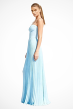 Vivienne | Women Strapless Pleated Wedding Guest Maxi Dress