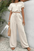 Emberly | Women Relaxed Fit Wide Leg Top and Trousers Set