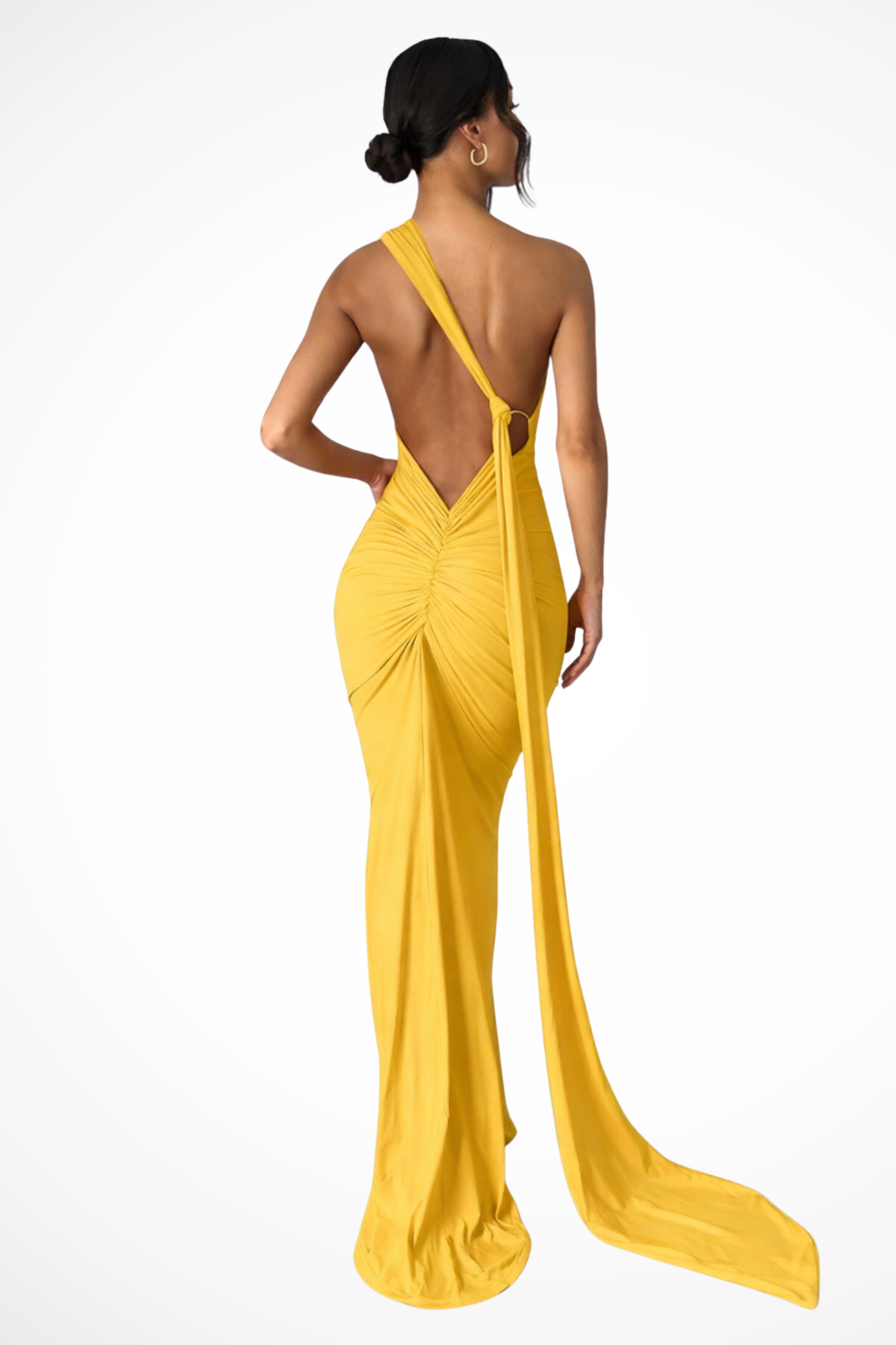 Floriana | Women One Shoulder Backless Ruched Race Day Maxi Dress