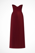 Vivienne | Women Strapless Pleated Wedding Guest Maxi Dress