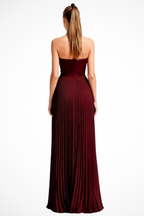 Vivienne | Women Strapless Pleated Wedding Guest Maxi Dress