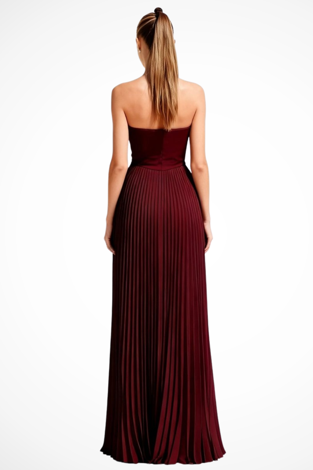 Vivienne | Women Strapless Pleated Wedding Guest Maxi Dress
