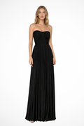 Vivienne | Women Strapless Pleated Wedding Guest Maxi Dress