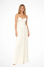 Vivienne | Women Strapless Pleated Wedding Guest Maxi Dress