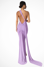 Floriana | Women One Shoulder Backless Ruched Race Day Maxi Dress