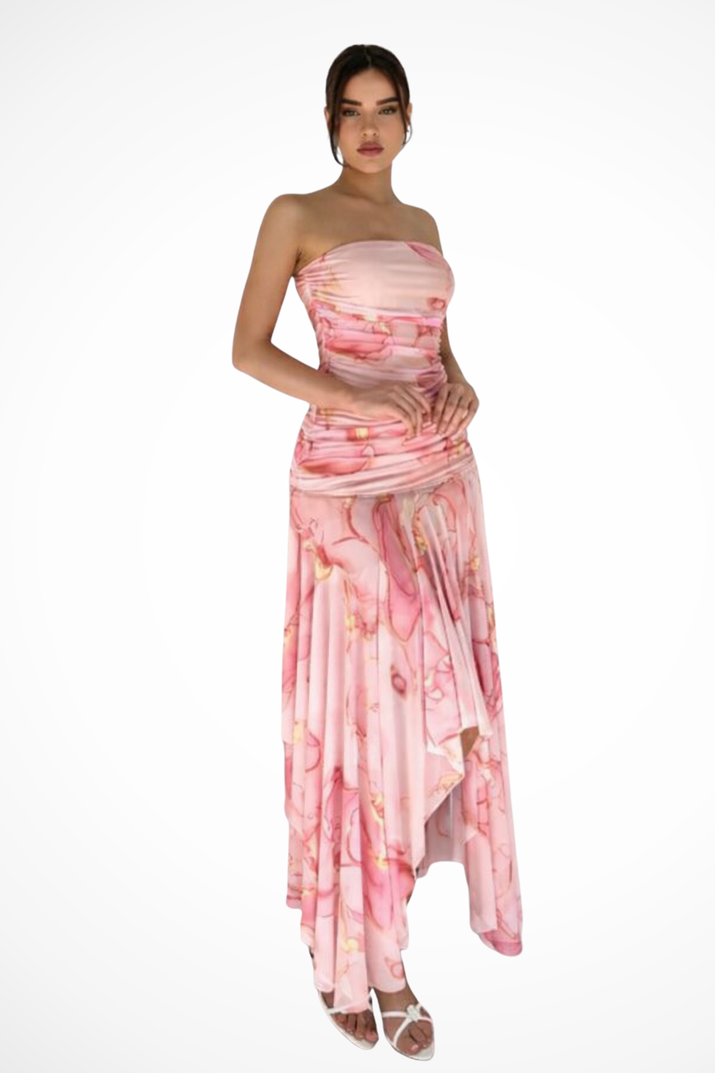 Cordelia | Women Strapless Floral Wedding Guest Maxi Dress