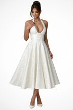 Rosalind | Women Halter Neck Backless Corset Summer Wedding Guest Midi Dress