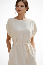 Waverly | Women Batwing Sleeve Tie Waist Wedding Guest Midi Dress