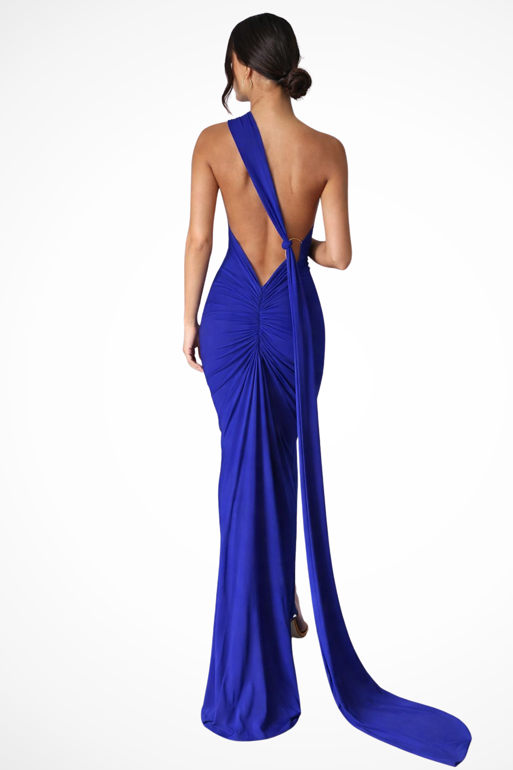 Floriana | Women One Shoulder Backless Ruched Race Day Maxi Dress