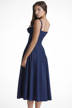 Tabitha | Women Square Neck Bow Detail Corset Wedding Guest Floral Midi Dress