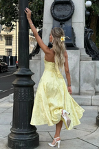 Rosalind | Women Halter Neck Backless Corset Summer Wedding Guest Midi Dress