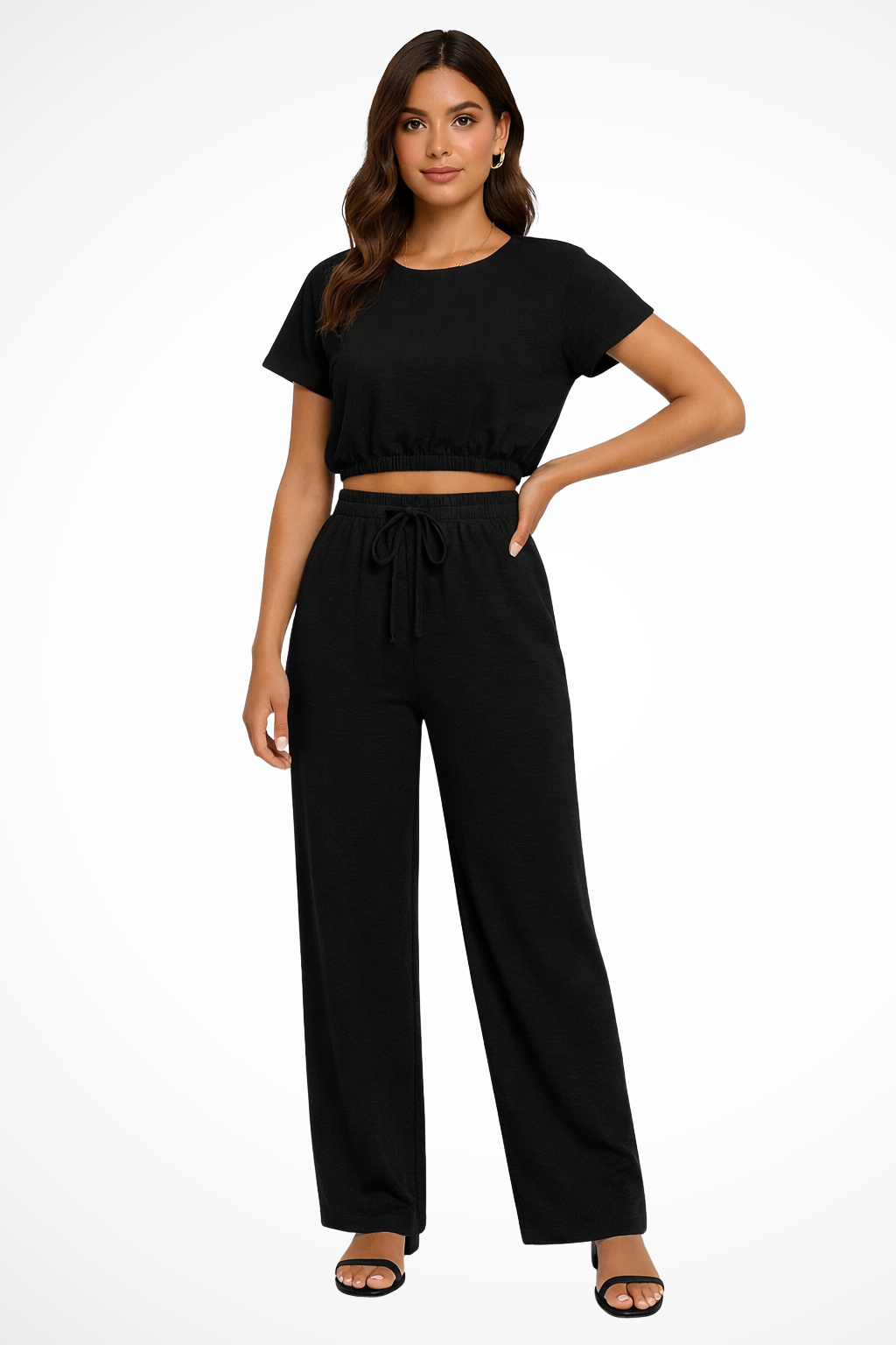 Emberly | Women Relaxed Fit Wide Leg Top and Trousers Set