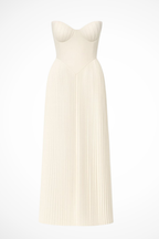 Vivienne | Women Strapless Pleated Wedding Guest Maxi Dress