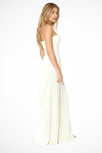 Vivienne | Women Strapless Pleated Wedding Guest Maxi Dress