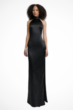 Seraphine | Women High Neck Halter Chain Detail Backless Wedding Guest Maxi Dress