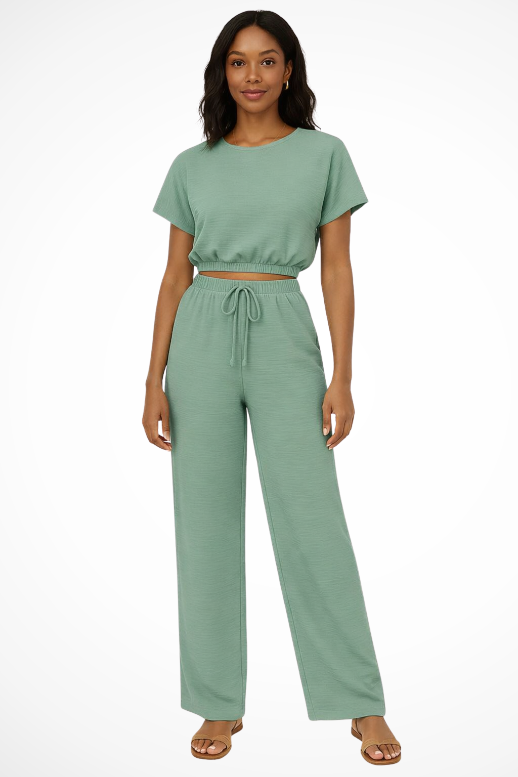Emberly | Women Relaxed Fit Wide Leg Top and Trousers Set