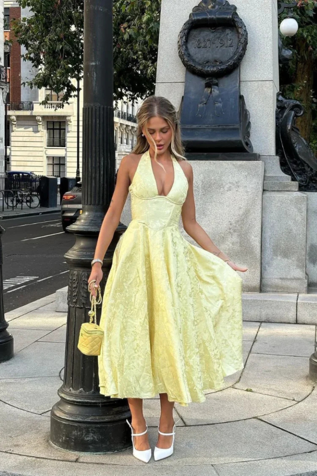 Rosalind | Women Halter Neck Backless Corset Summer Wedding Guest Midi Dress