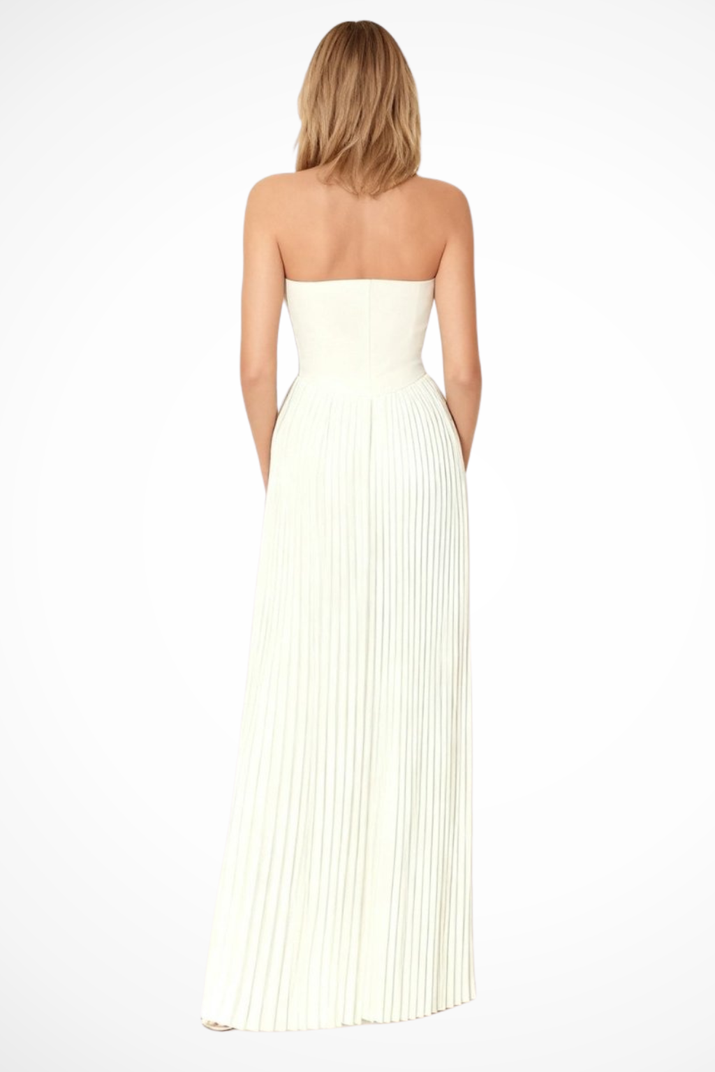 Vivienne | Women Strapless Pleated Wedding Guest Maxi Dress