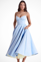 June | Women Corset Wedding Guest Midi Dress