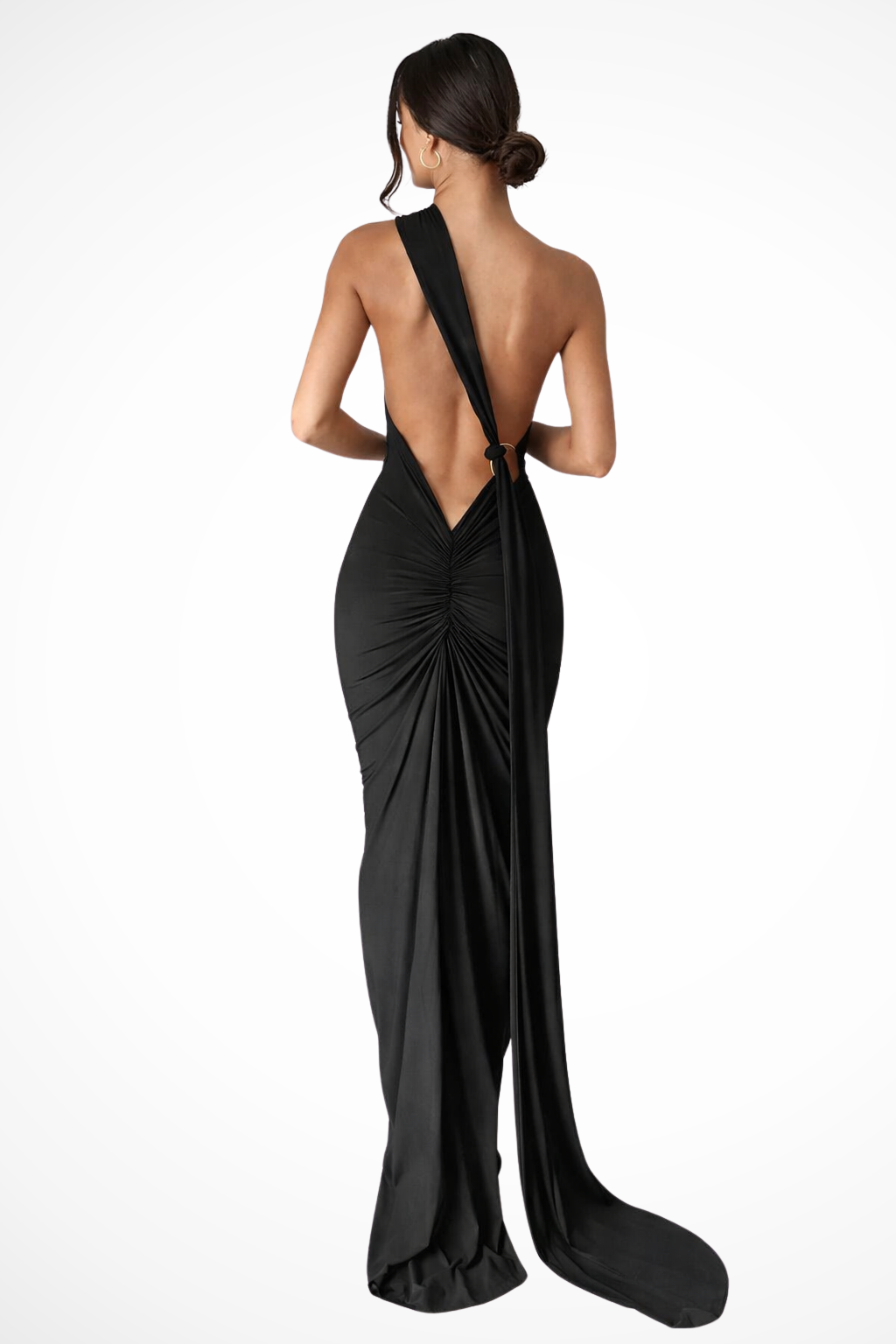 Floriana | Women One Shoulder Backless Ruched Race Day Maxi Dress