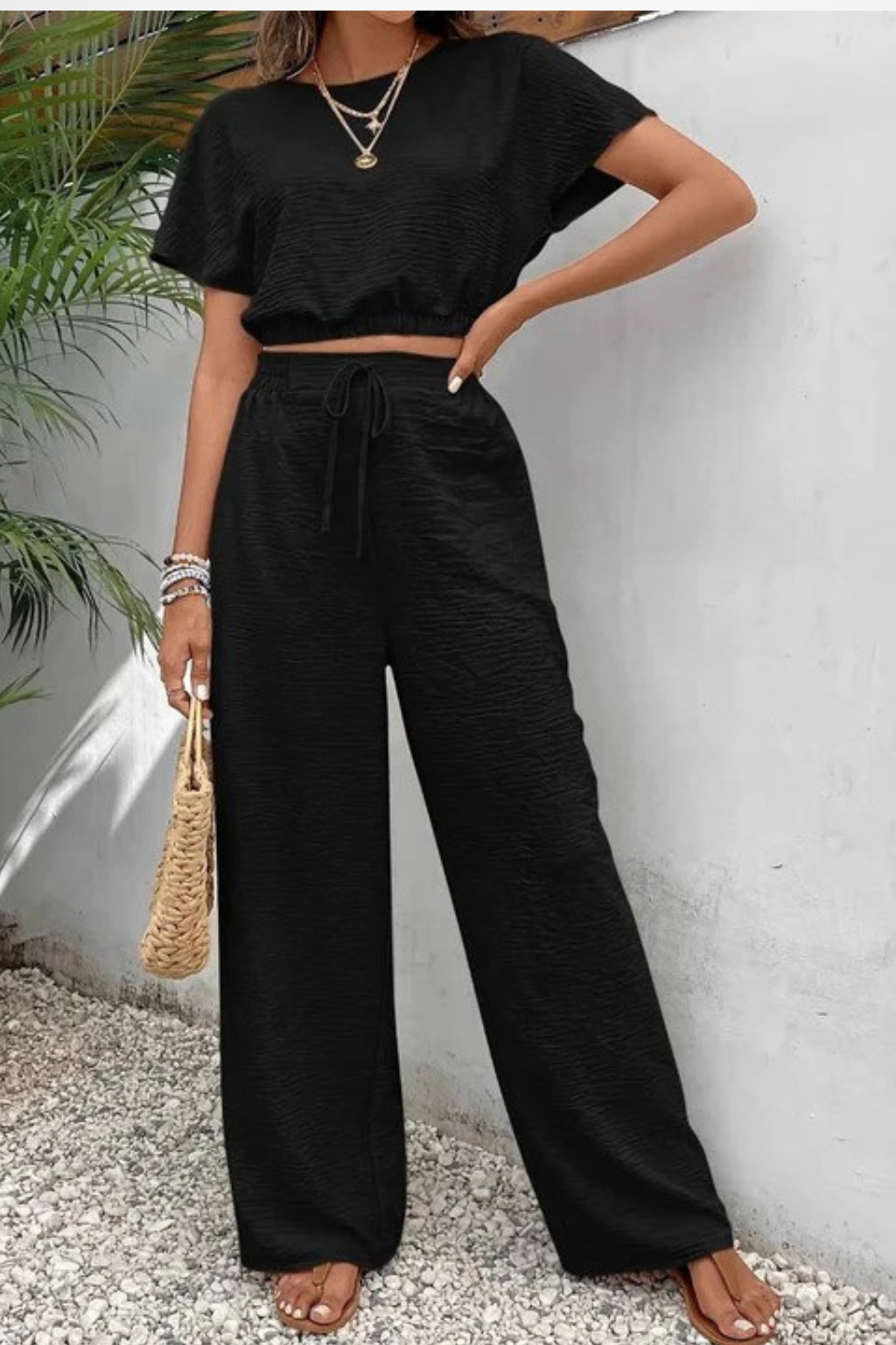 Emberly | Women Relaxed Fit Wide Leg Top and Trousers Set