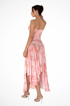 Cordelia | Women Strapless Floral Wedding Guest Maxi Dress