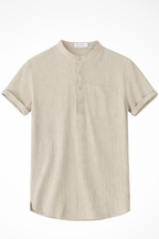 Archer | Men Linen Collar Short Sleeve Summer Shirt