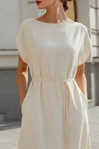 Waverly | Women Batwing Sleeve Tie Waist Wedding Guest Midi Dress