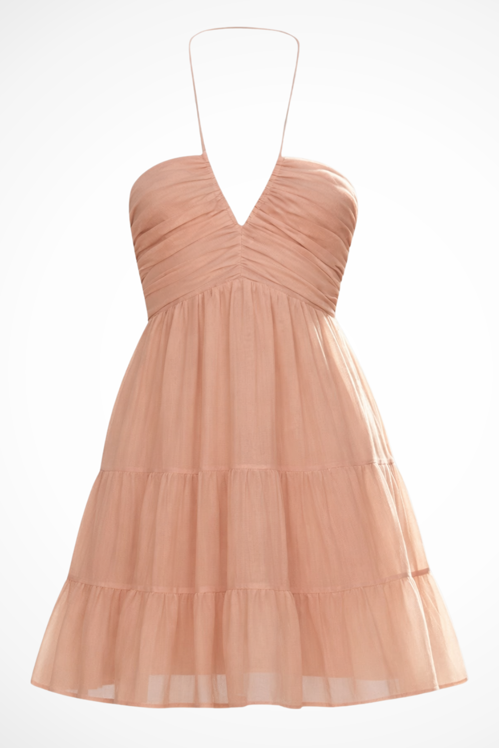 Romilly | Women Halter V Neck Tiered Ruffle Mini Dress
